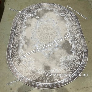 Современный Турецкий Ковер Дизайн 183 Бежево-Коричневый Овал